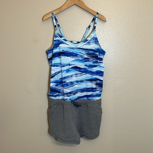 Ivivva Blue Grey Romper Shortall One Piece - Picture 1 of 14